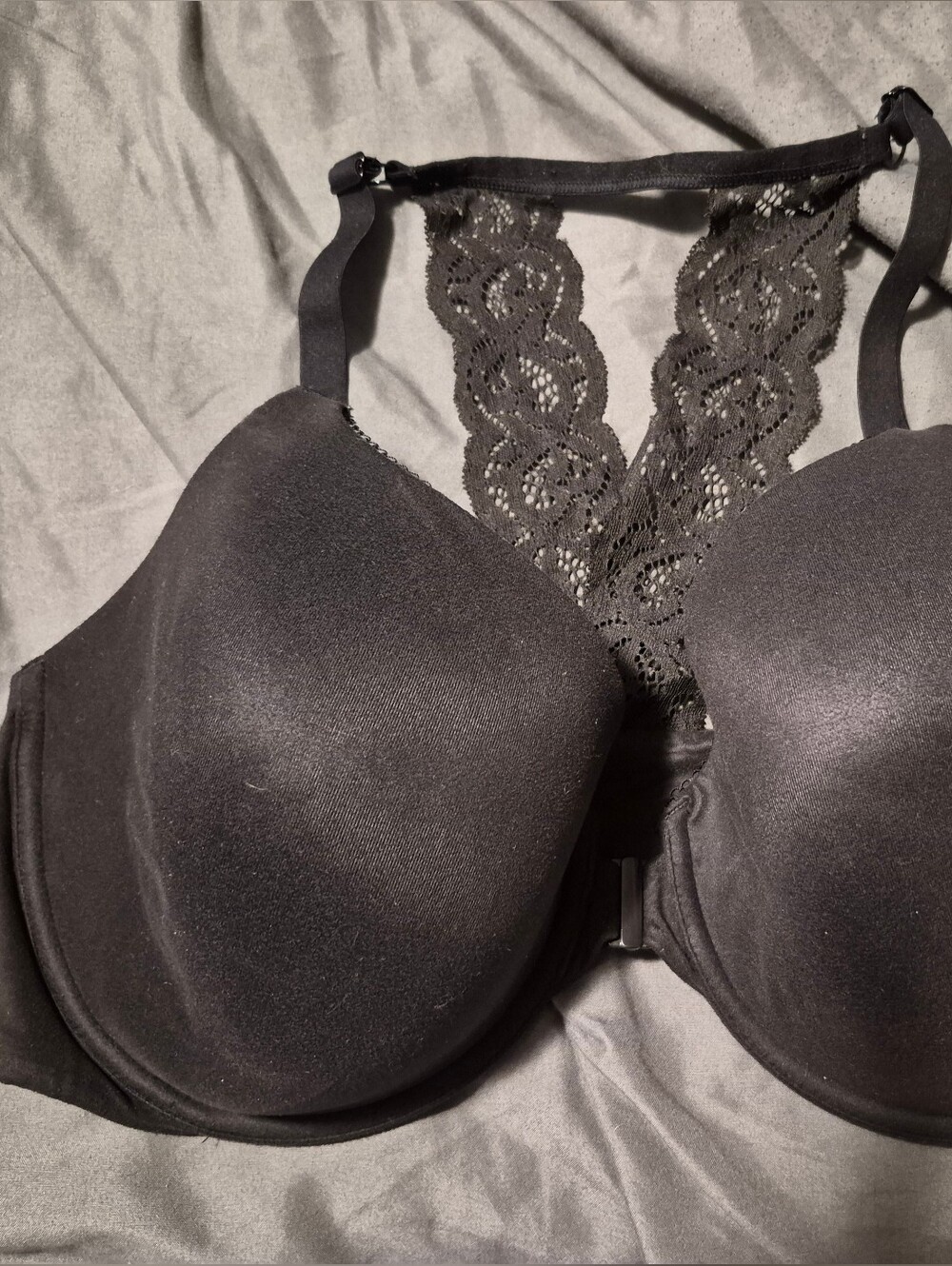 Victoria's Secret Black Lace Racerback Molded Cup Bra